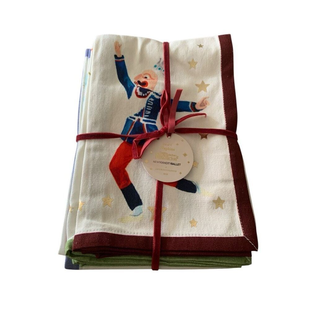 Anthropologie x New York City Ballet Nutcracker Napkins Set of 4 - New Holiday
